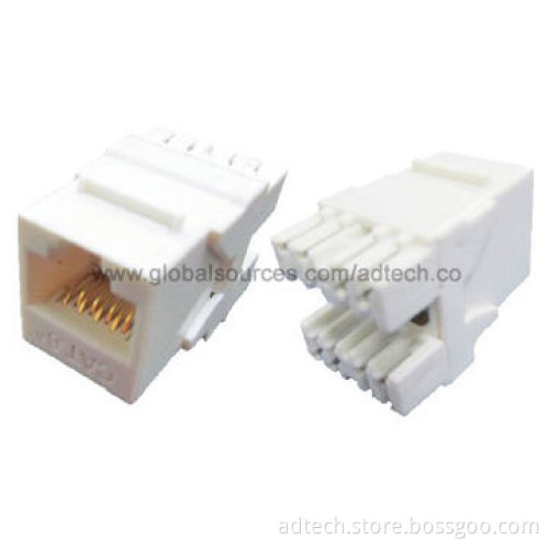 UL-approved RJ45 Keystone Jack with RJ45 Module, Krone IDC, 180°